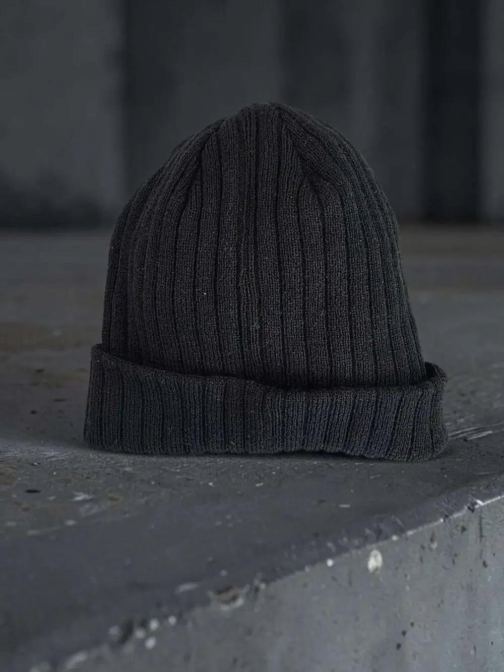 Adidas Originals Wide Ribbed Knit Beanie with Gold Trefoil Logo Patch